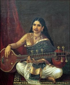 Woman With Veena — Raja Ravi Varma
