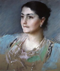 Portrait Of Mrs. William Chase — William Merritt Chase, Impressionist Painting
