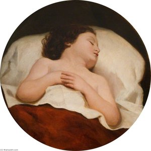 A Child Asleep — William Etty, 19th-century British Romanticism
