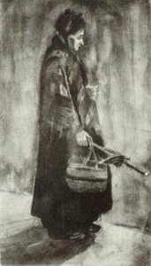 Woman With Shawl, Umbrella And Basket — Vincent Willem Van Gogh, Impressionism