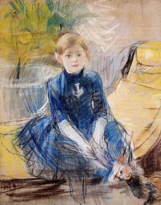 Little Girl In A Blue Dress — Berthe Morisot, Impressionist Movement