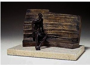 Maquette For Seated Figure Against Curved Wall — Henry Moore