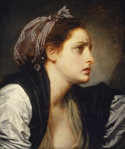 Study Head Of A Woman — ジャン＝バティスト・グレーズ, Rococo