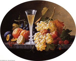 Still Life With Fruits And Wine Glass — Severin Roesen, Dutch Golden Age