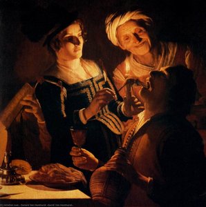 Comida (detalle) — Gerard Van Honthorst