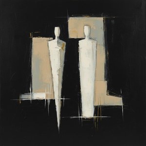 Ethereal Totems In Silent Monoliths: A Singular Study Of Melancholic Light — Laurent Fabre, Neo-abstract Art (modern Abstract Compositions)