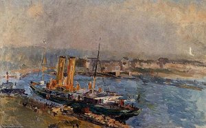 The Port Of Rouen — Albert-charles Lebourg