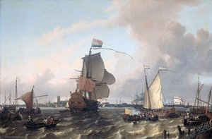 The Frigate Brielle On The Maas Off Rotterdam — Ludolf Backhuysen I