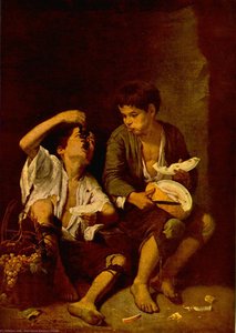 Two Children Eating A Melon And Grapes — Bartolomé Esteban Murillo, Baroque