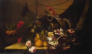 Fruit And Flowers — Jean Baptiste Monnoyer, Baroque Still Life