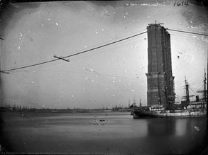 Construction Of Brooklyn Bridge — George Bradford Brainerd, Wet Collodion Photography