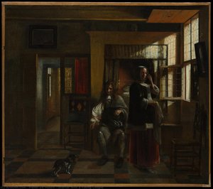 Interior Con Una Joven Pareja — Pieter De Hooch, Dutch Golden Age