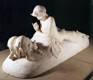 Pan With Bear Cubs — Emmanuel Frémiet