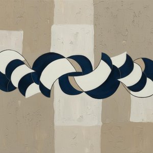 Monolithic Rhythms In Navy And Taupe: A Singular Meditative Abstract Masterpiece — Laurent Fabre