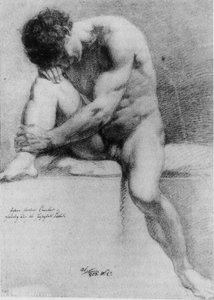 Seated male nude
