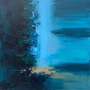 Monolithic Shadows And The Luminous Divide Of An Eternal Dawn — Christian Noiret, Contemporary Abstract