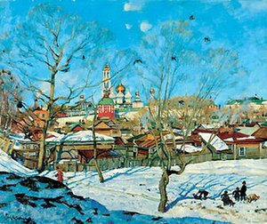 The View Of Troitse-sergiyev Monastery — Konstantin Yuon, Post-impressionism