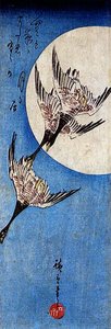 Full Moon And Wild Geese — Ando Hiroshige