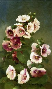 Pink Hollyhocks — Charles Ethan Porter