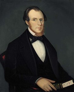 Portrait Of A Man With Red Beard Holding A Book, Josephus — Ammi Phillips