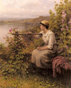 Resting In The Garden — Daniel Ridgway Knight