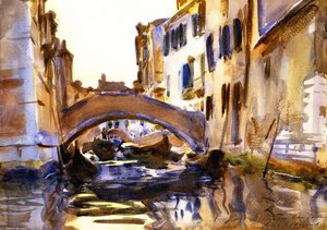 Venetian Canal — John Singer Sargent, Venetian Watercolor Landscape