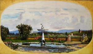 La Vasque Aux Singes Dans Les Jardins Boboli À Florence (titre Inscrit) — Joseph-félix Bouchor