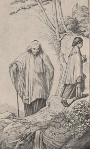 Country priest carries the Viaticum over the mountains
