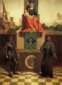 La Madonna Y El Niño Con San Luis Y San Francisco (la Castelfranco Madonna) — Giorgione, Venetian Renaissance