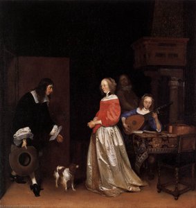 The Suitor's Visit — Gerard Ter Borch, Baroque Realism