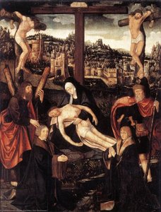 Crucifixion With Donors And Saints — Jacob Cornelisz Van Oostsanen