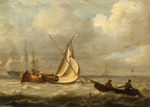 Fishing Boats In A Breeze — Charles Martin Powell