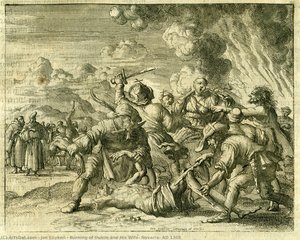 Burning Of Dulcin And His Wife, Novarra, Ad 1308 — Jan Luyken