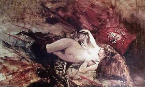 Naked Young Lady With Blanket — Giovanni Boldini