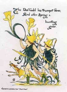 Daffodil Trumpet Blows — Walter Crane