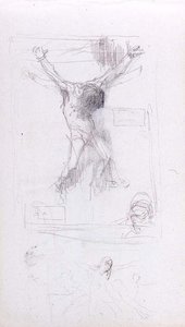 Crucified Figure, Other Figures, Faces — John La Farge