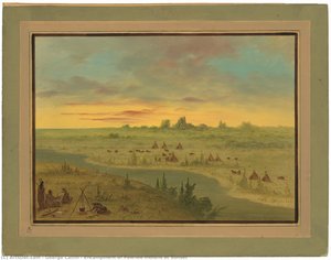 Encampment Of Pawnee Indians At Sunset — George Catlin, Hudson River School