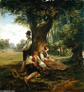 Peasants Having A Siesta — Hermann Kauffmann