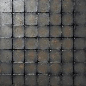 Oxidized Basalt Tesselation In Charcoal And Umber — David Moreau, Plaster & Texture Art