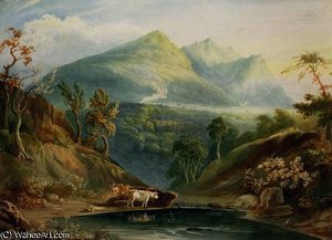 Extensive Landscape With Cattle Watering — Samuel Jackson