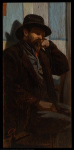 A Man Seated And Asleep — Giuseppe Abbati, Contemporary Realism