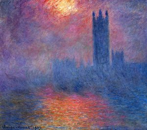 Parlamentsgebäude In London, Sonne Bricht Durch — Claude Monet, Impressionism
