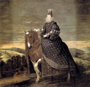La Reina Margarita De Austria, A Caballo — Diego Velázquez, Baroque