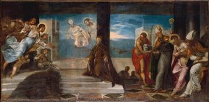 Doge Alvise Mocenigo (1507 1577) Presented To The Redeemer — Jacopo Tintoretto