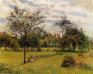 Morning, Autumn Sunlight, Eragny — Camille Pissarro, Impressionist Landscape