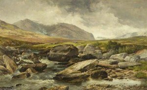 Mountain River Landscape — John Syer