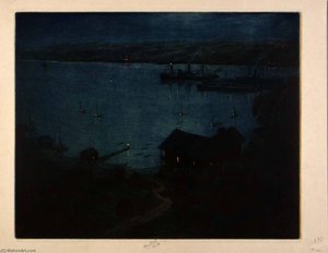 Moonlight Hudson River — Charles Frederick William Mielatz