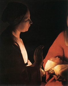 El Nuevo Nacimiento (detalle) — Georges De La Tour, French Baroque