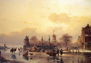 Scaters Near Two Master Sun — Andreas Schelfhout