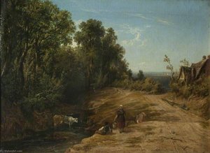 Landscape With Figures, Near St Omer — John F Tennant